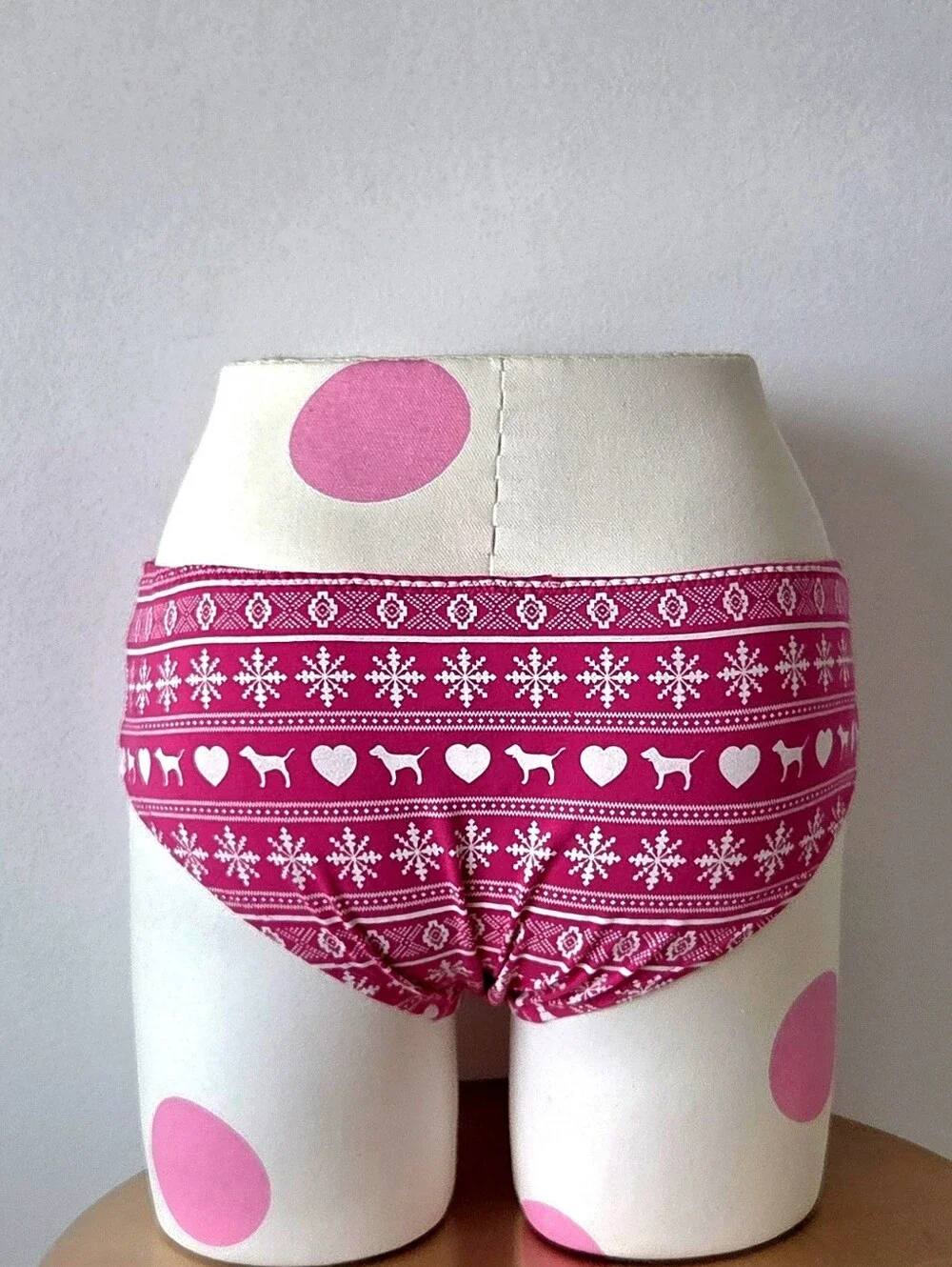 Victoria's Secret PINK VTG Y2K Low Rise Lace Holiday Fair Isle Hipster Panty NWT